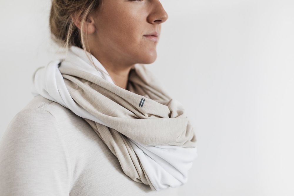 NOBULL Two-Tone Infinity Scarf - Oatmeal & White - Ireland (2037PJEAI)